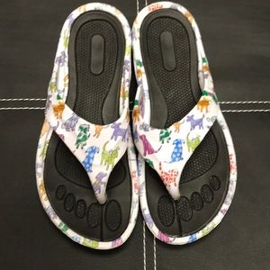 Rainbow Puppy Flip Flops